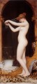 Venus atándose el cabello dama desnuda John William Godward